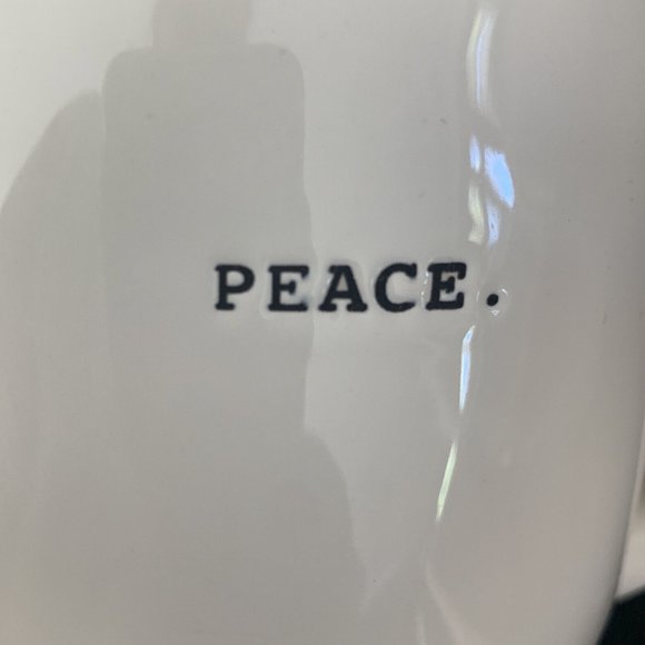 Rae Dunn Typewriter Font PEACE big Coffee Mug Cup Artisan Collection by Magenta - Picture 6 of 6